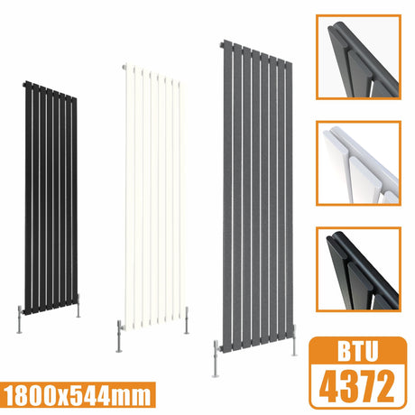 Designer Radiators,Vertical,Tall,Flat Panel,Single 1800x544mm Modern Splash