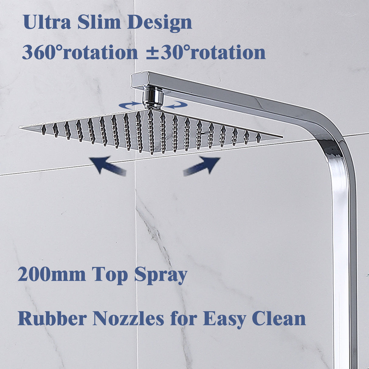 Modern Splash SQUARE SILVER SHOWER SET