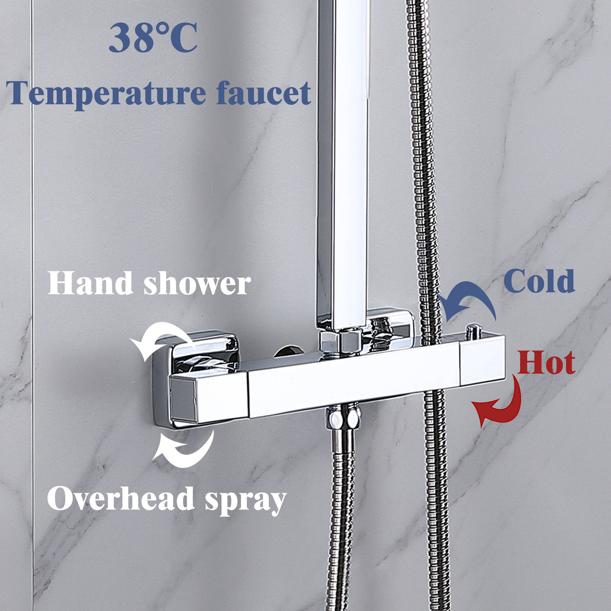 Modern Splash SQUARE SILVER SHOWER SET