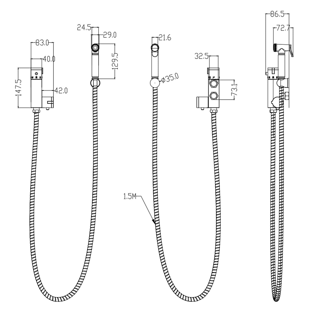 Modern Splash high quality bidet shower