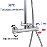 thermostatic shower silver square set