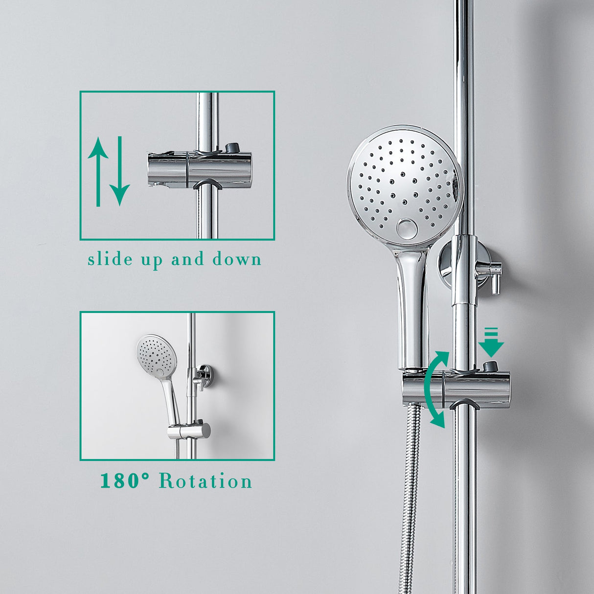 Modern Splash ROUND SILVER SHOWER SET