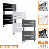 Flat Panel Heated Towel Rail ladder Radiator Anthracite White Black 650x400MM Modern Splash