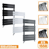 Flat Panel Heated Towel Rail ladder Radiator Anthracite White Black 800x450MM Modern Splash