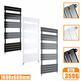 Flat Panel Heated Towel Rail ladder Radiator Anthracite White Black 1600x600MM Modern Splash