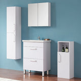 Floor Standing Vanity Units with Basin and Drawers,600mm,White