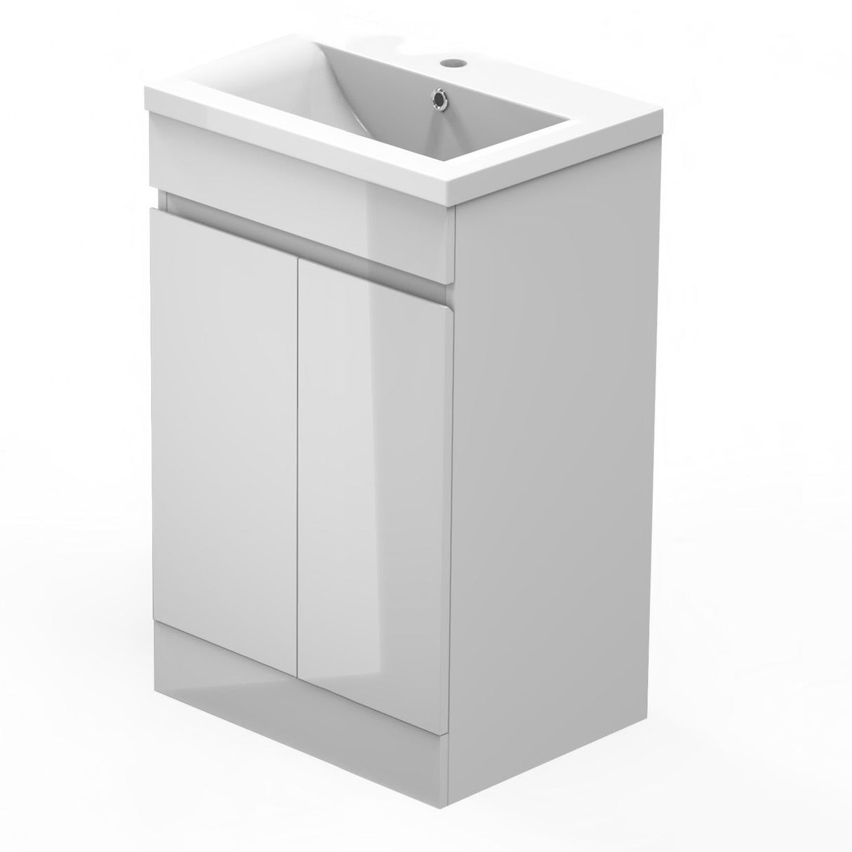 Gloss White Vanity Unit with Baisn Freestanding