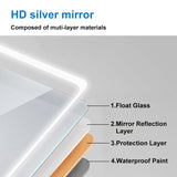 LED Illuminated Bathroom Mirrors with Demister Pad Wall Mounted