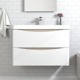 Oak Vanity Unit with Basin Wall Hung