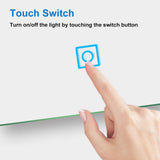 Bathroom Mirror with LED Lights Anti Fog Touch Sensor Switch